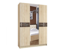 Шкаф 3-х створчатый Мадлен (дуб сонома/дуб шале мореный)  