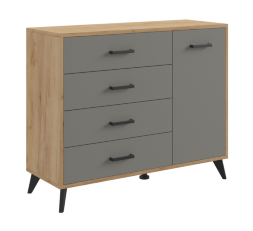 Комод-тумба Svetlana Loft, дуб золотой / серый