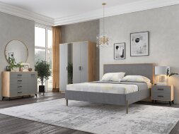 Комод-тумба Svetlana Loft, дуб золотой / серый