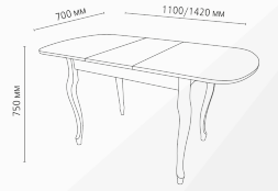Стол обеденный Прага-1 раздвижной с ящиком опора массив МТ9
