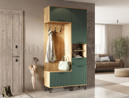 Модульная прихожая Флэш, Мени Грин/Дуб крафт