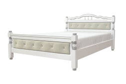 Кровать из массива Карина-11, белый жемчуг