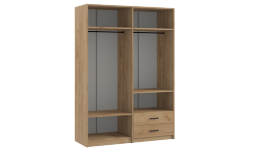 Шкаф четырехдверный Svetlana Loft, дуб золотой / серый