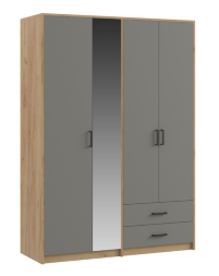 Шкаф четырехдверный Svetlana Loft, дуб золотой / серый