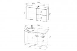 Кухонный гарнитур Лиора лайт, 120 см