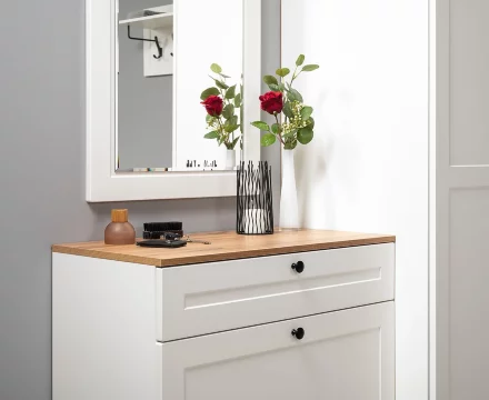 Тумба для обуви Остин 16.121 белый шагрень 