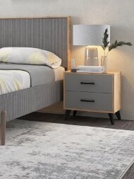 Тумба прикроватная Svetlana Loft, дуб золотой / серый