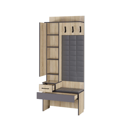 Вешалка с зеркалом Эльза, дуб Сонома 