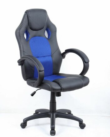 Кресло геймерское Silver Stone, черно-синее 