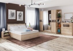 Кровать Мадлен (дуб сонома/дуб шале мореный)  