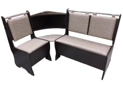 Угловая скамья Аленка-15, венге/рогожка светлая