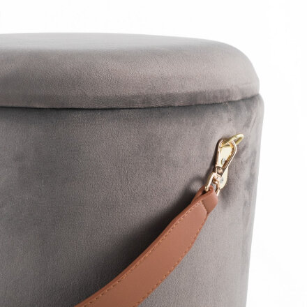 Пуф круглый Бакет, серый 