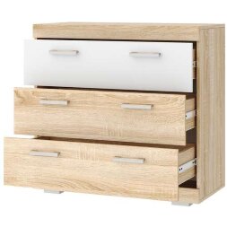 Комод КС-900 Соната, Сонома/Белый глянец 