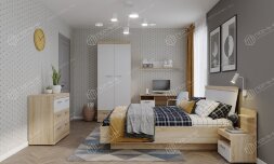 Комод КС-900 Соната, Сонома/Белый глянец 