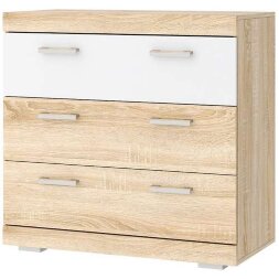 Комод КС-900 Соната, Сонома/Белый глянец 