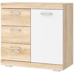 Комод КС-900 1Д Соната, Сонома/Белый глянец 