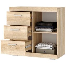 Комод КС-900 1Д Соната, Сонома/Белый глянец 