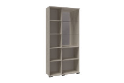 Шкаф с полками и витриной СШ-2  София, Дуб крафт белый