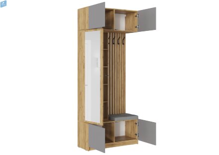 Прихожая Бостон ЛДСП, дуб крафт/серый шифер 