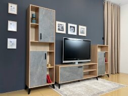 Гостиная Oskar Trio Дуб сонома/Каспий Темный