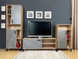 Гостиная Oskar Trio Дуб сонома/Каспий Темный