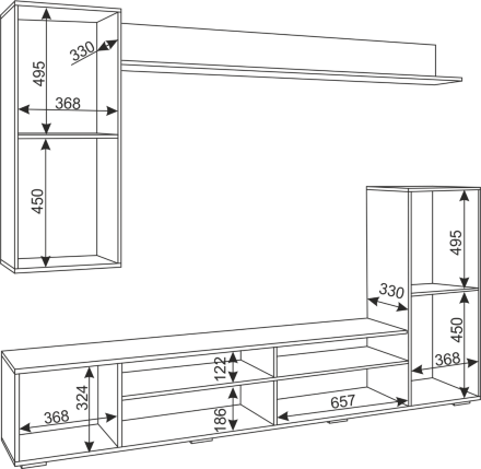 Гостиная Альфа, белый глянец 