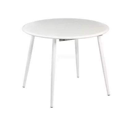 Стол круглый раздвижной Сканди 1050 опоры белые 