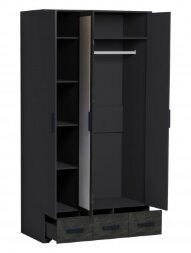 Шкаф 3-х створчатый Айрис, Антрацит