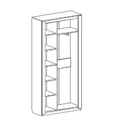 Шкаф двухдверный Элана, сонома (спальня)