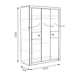 Шкаф трехдверный Амели