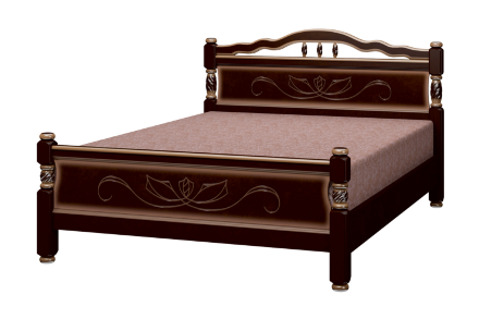 Кровать из массива Карина-5, орех темный с тонировкой 