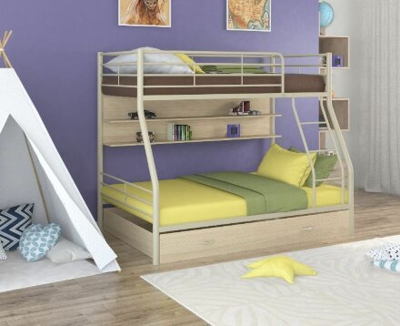 Кровать двухъярусная Гранада-2ПЯ (с полкой и ящиком) 