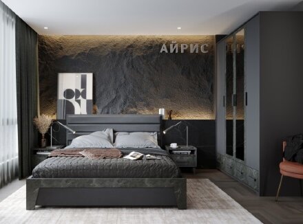 Шкаф 4-х створчатый Айрис, Антрацит 