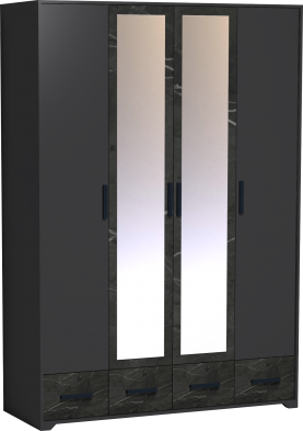 Шкаф 4-х створчатый Айрис, Антрацит 