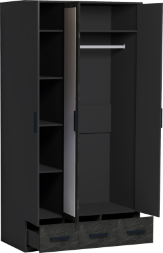 Шкаф 4-х створчатый Айрис, Антрацит