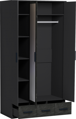 Шкаф 4-х створчатый Айрис, Антрацит 