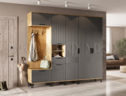 Обувница Флэш, Графит/Дуб Крафт