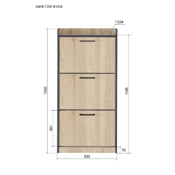 Шкаф обувной Эльза, дуб Сонома