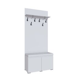 Тумба с вешалкой Плейона, белый