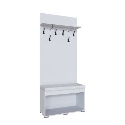 Тумба с вешалкой Плейона, белый