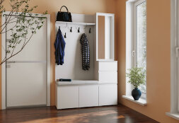 Тумба с вешалкой Плейона, белый