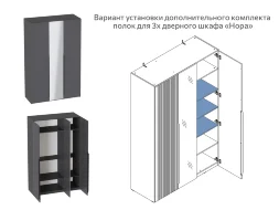 Комплект полок для шкафа Нора