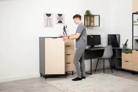 Комод Марвэл 16.234.01, тёмно-серый 