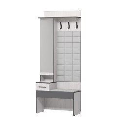 Вешалка с зеркалом Эльза, ясень Анкор