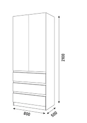 Шкаф 800 Парус, белый/вотан