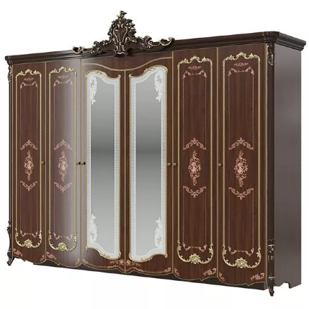 Шкаф 6-и дверный Шейх, Орех 