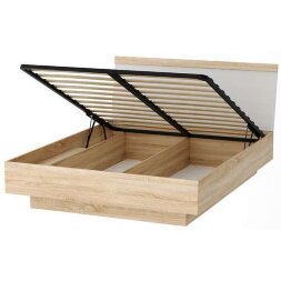 Кровать Соната, Сонома/Белый глянец 