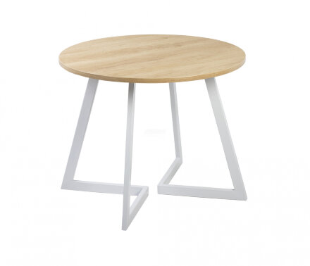 Стол раздвижной круглый Рим 1050 опора белая 