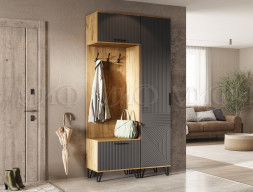 Шкаф с вешалкой Флэш, Графит/Дуб Крафт