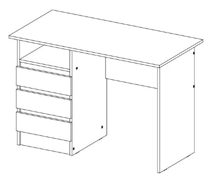 Стол письменный Челси Color, слоновая кость 